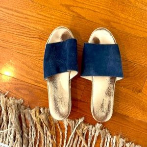 Zara Blue Woven slides Womens Size 10